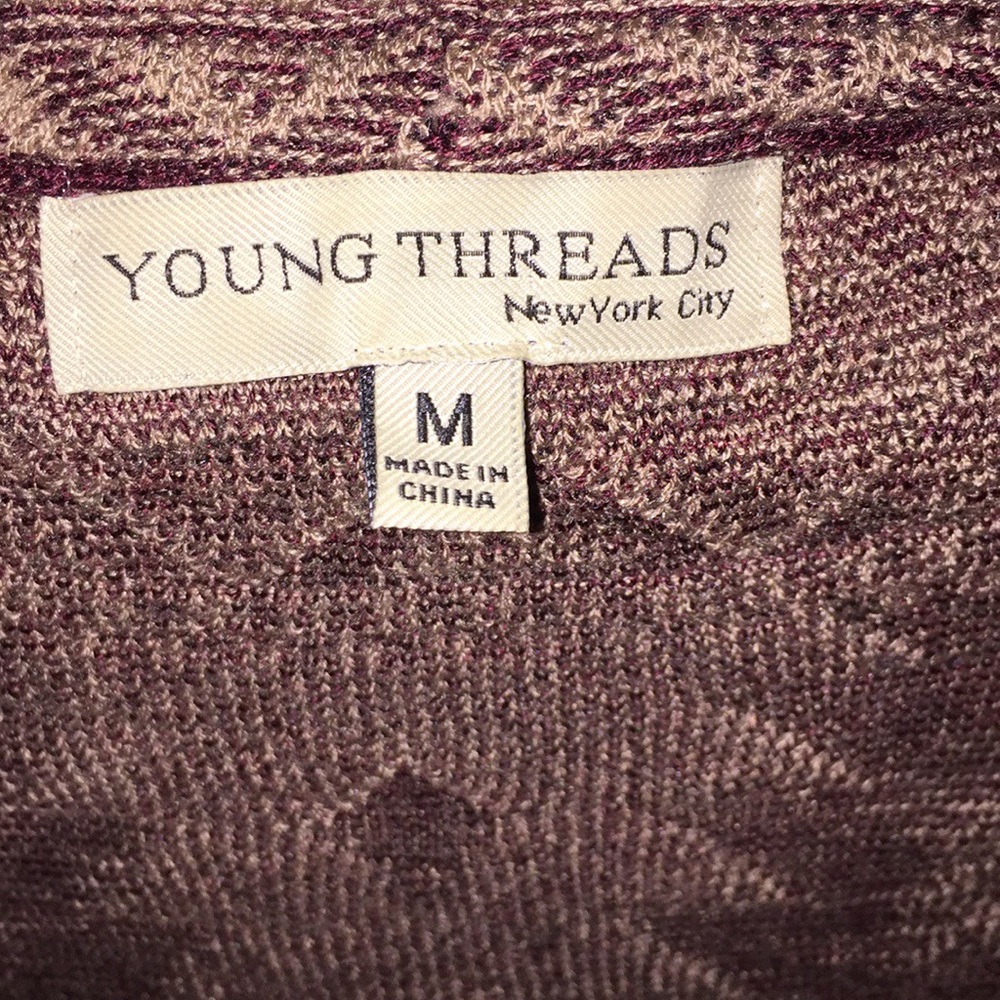 Young Threads Aztec Open Sweater - image 3